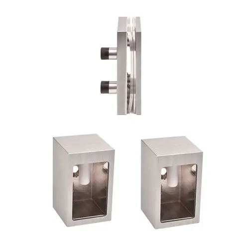 Brushed Stainless Steel Replacement 90-Degree Accessory Kit & Wall Bracket for Brixen Sliding Shower Door System