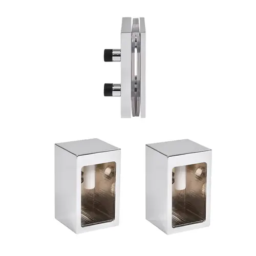 Polished Stainless Steel Replacement 90-Degree Accessory Kit & Wall Bracket for Brixen Sliding Shower Door System