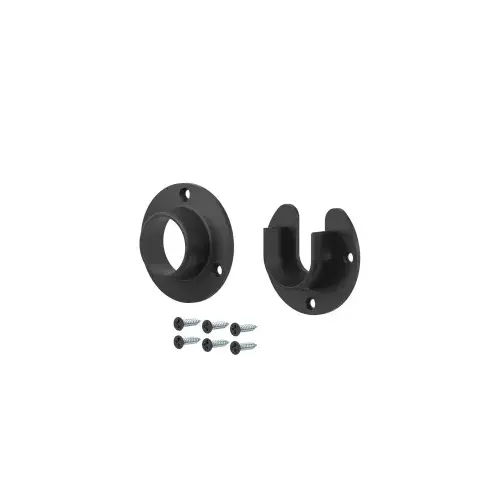 Closet-Pro HD Pole Sockets Satin Black Pair Closet-Pro HD Pole Sockets Satin Black Pair