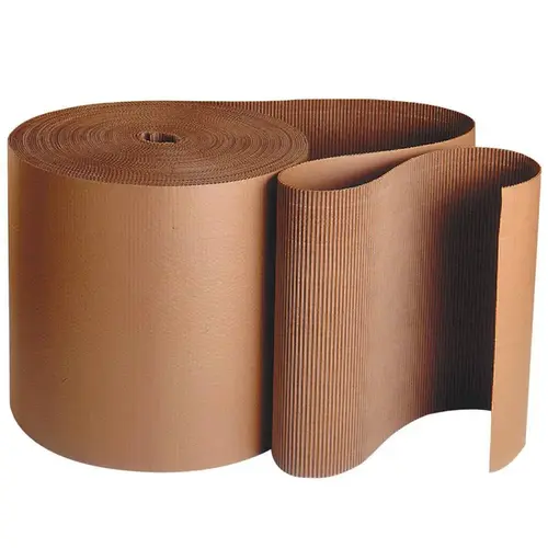 Box Partners 3" X 250 ft - A Flute Kraft Singleface Corrugated Roll Pink