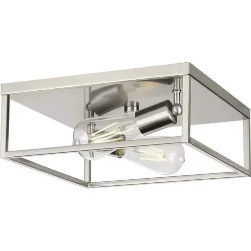 Progress Lighting Perimeter 2-Light Indoor Flush Mount, 12", Brushed Nickel Progress Lighting Perimeter 2-Light Indoor Flush Mount, 12", Brushed Nickel