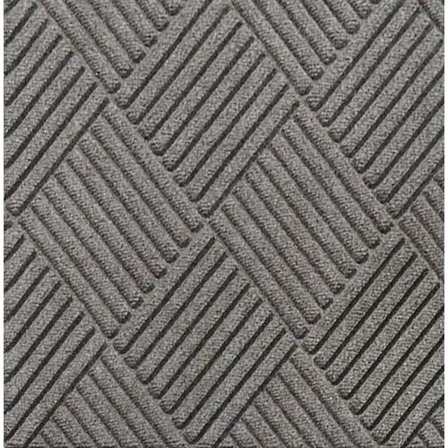 M+a Matting Waterhog Diamond Classic Mat Medium Grey 4 ftX8.4 ft Smooth Backing