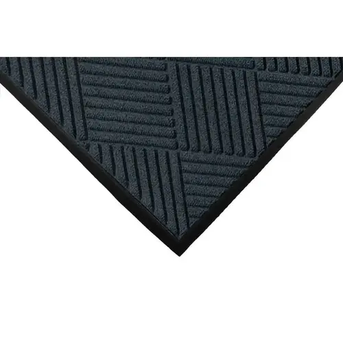 M+a Matting Waterhog Diamond Classic Mat Charcoal 4 ftX6 ft Smooth Backing