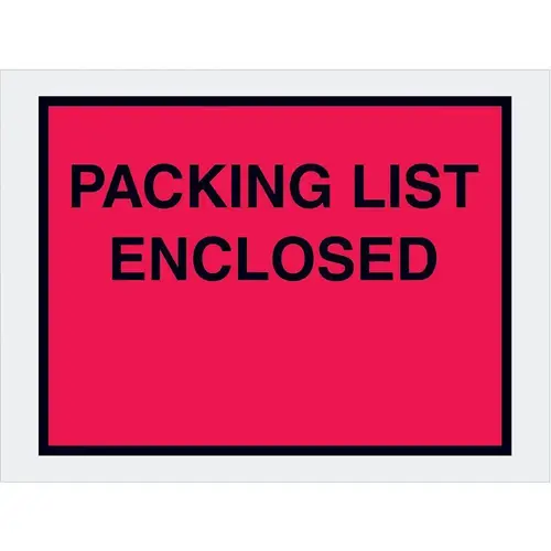 Box Partners 4 1/2 X 6" Red "Packing List Enclosed" Envelopes Cs Of 1000