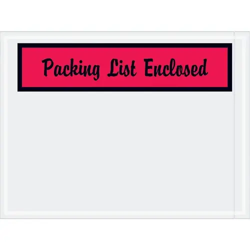 Box Partners 4 1/2x6" Red "Packing List Enclosed" Envelopes Case Of 1000 Box Partners 4 1/2x6" Red "Packing List Enclosed" Envelopes Case Of 1000