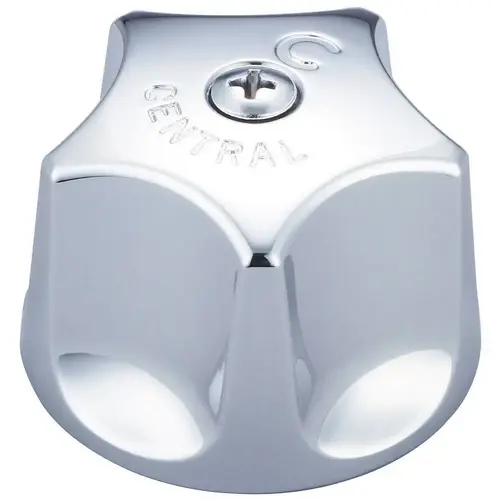 Central Brass Round Fluted Handle With Screw-Cold Chrome Central Brass Round Fluted Handle With Screw-Cold Chrome