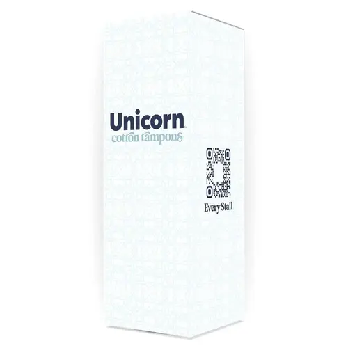 Unicorn Regular Organic Cotton Tampon Cartridge Plant-Based Applicator Case Of 6