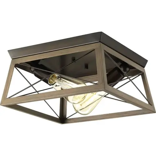 Progress Lighting Briarwood 2-Light Indoor Flush Mount, 12", Antique Bronze Progress Lighting Briarwood 2-Light Indoor Flush Mount, 12", Antique Bronze