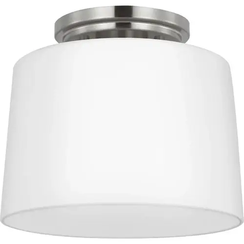 Progress Lighting Adley 1-Light Flush Mount, 8.6", Brushed Nickel, Frosted Progress Lighting Adley 1-Light Flush Mount, 8.6", Brushed Nickel, Frosted
