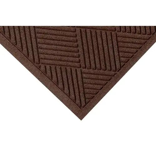 M+a Matting Waterhog Diamond Fashion Mat Dark Brown 4 ftX8.4 ft Smooth Backing