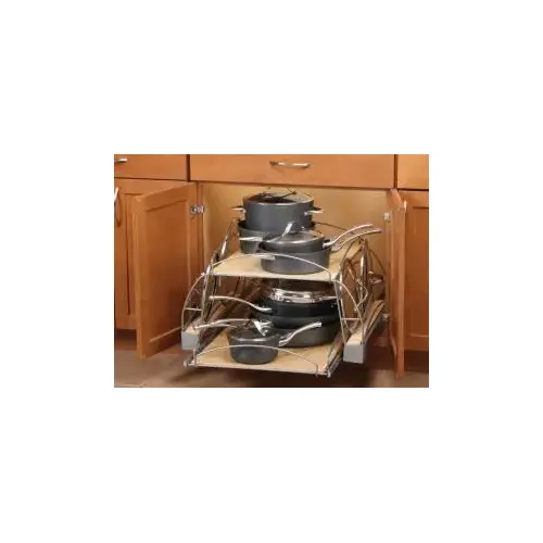 Pot & Pan Caddy Frosted Nickel/Birch Pot & Pan Caddy Frosted Nickel/Birch