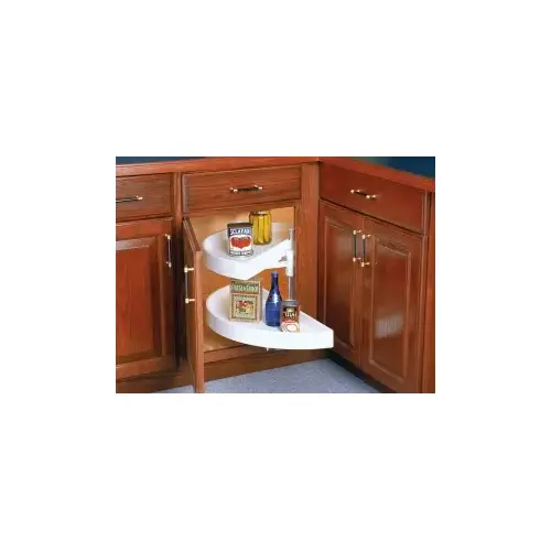 Polymer Half-Moon Lazy Susan White