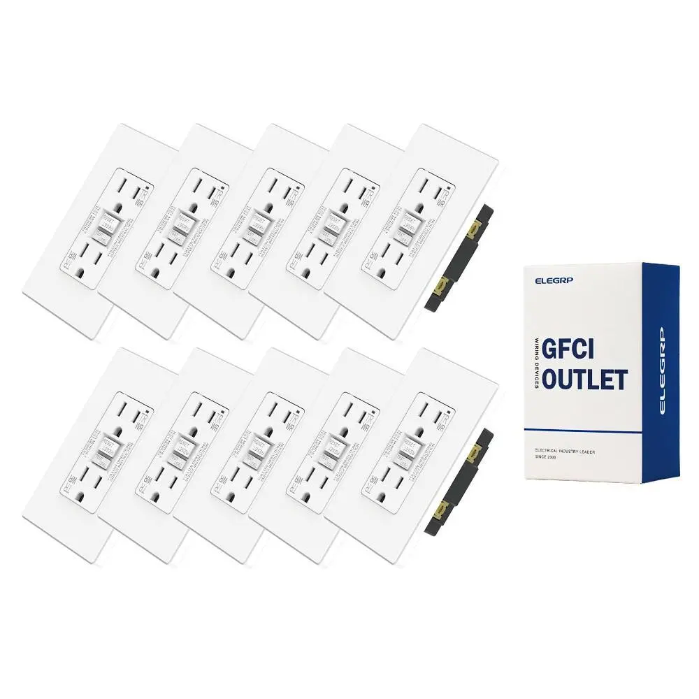 National Brand 15a Tamper & Weather Resist Gfci Wall Plate White Package Of 10 EG19S15TW-0110 National Brand 15a Tamper & Weather Resist Gfci Wall Plate White Package Of 10 EG19S15TW-0110