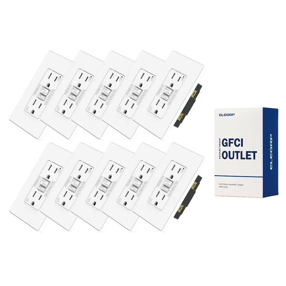 National Brand 15a Tamper Resistant Gfci With Wall Plate White Package Of 10 EG19S15T-0110 National Brand 15a Tamper Resistant Gfci With Wall Plate White Package Of 10 EG19S15T-0110