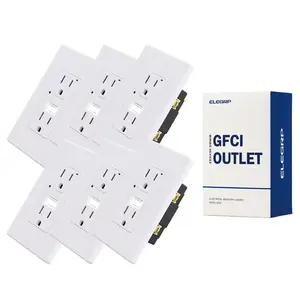 National Brand EG19L15T-0106 National Brand 15a Tamper Resistant Gfci With Night Light, White Package Of 6