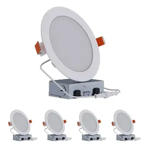 Halo HLB6LSFS5-4PK Halo 6" LED Slim Low-Glare Canless Downlight, Selectable Cct, Package Of 4 White