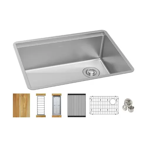 Elkay 16 Gauge Stainless Steel 25-1/2"X18-1/2x9" Single Bowl Undermount Sink Kit Polished;Satin