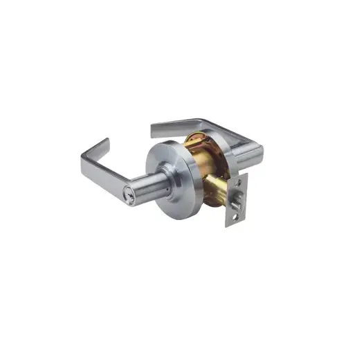 SD Series Cylindrical Lockset, Entrance, Philadelphia Lever, Schlage C Keyway, ANSI/ASA Strike, 2-3/4 Backset, Grade 2, 626/US26D Satin Chrome