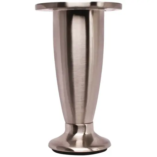 Adjustable 4" 4-1/2" Satin Nickel Round Metal Furniture Leg Adjustable 4" 4-1/2" Satin Nickel Round Metal Furniture Leg