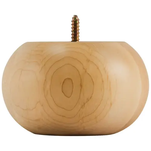5" W x 5" D x 3" H Maple Smooth Transitional Bun Foot Unfinished
