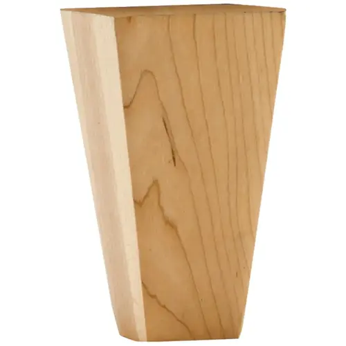 2-1/4" W x 2-1/4" D x 4-1/2" H White Oak Square Tapered Shaker Bun Foot