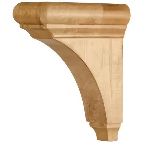 3" W x 6-1/2" D x 8" H Hard Maple Minimal Bullnose Cap Corbel Unfinished 3" W x 6-1/2" D x 8" H Hard Maple Minimal Bullnose Cap Corbel Unfinished