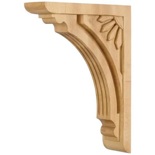 2" W x 7-5/8" D x 10" H Rubberwood Art Deco Corbel Unfinished 2" W x 7-5/8" D x 10" H Rubberwood Art Deco Corbel Unfinished
