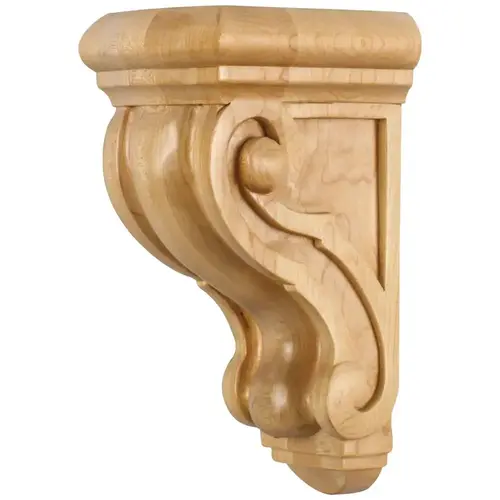 4-1/2" W x 5-3/4" D x 9-3/4" H Cherry Scrolled Corbel Unfinished 4-1/2" W x 5-3/4" D x 9-3/4" H Cherry Scrolled Corbel Unfinished