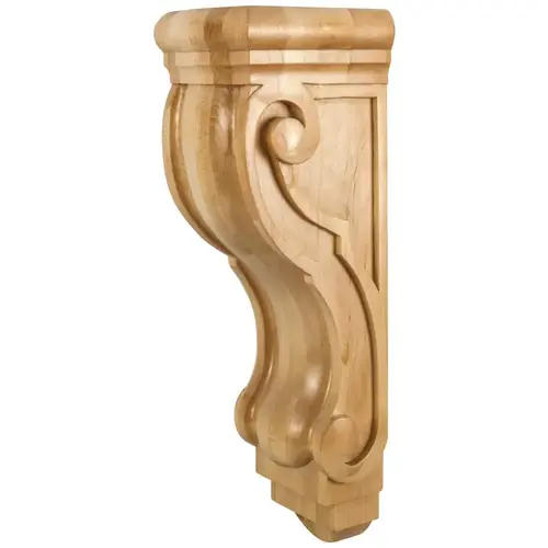 6-3/4" W x 4-5/8" D x 22" H Maple Scrolled Corbel Unfinished 6-3/4" W x 4-5/8" D x 22" H Maple Scrolled Corbel Unfinished