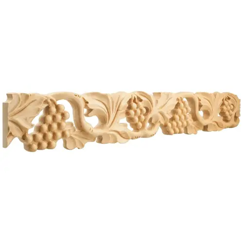 1" D x 4" H Maple Grape Hand Carved Moulding Unfinished 1" D x 4" H Maple Grape Hand Carved Moulding Unfinished