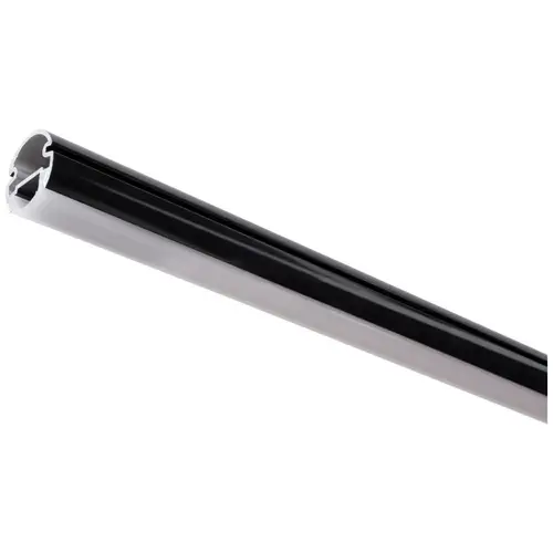 90" Lighted Closet Rod Profile, Frosted Lens, Black 90" Lighted Closet Rod Profile, Frosted Lens, Black