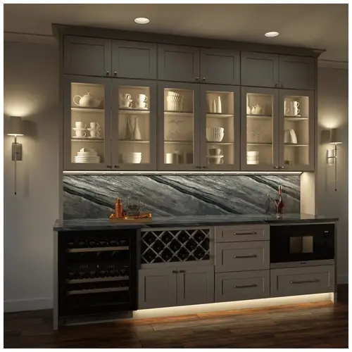 30-1/2" RM Series Lighted Power Strip, 600 Lm/Ft Higher Output, White finish, White receptacles, Tunable-White 2700K 5000K