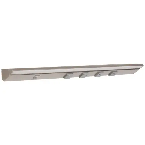 24-1/2" DV Series Lighted Power Strip, 400 Lm/Ft High Output, Satin Nickel finish, Grey receptacles, Cool White 4000K