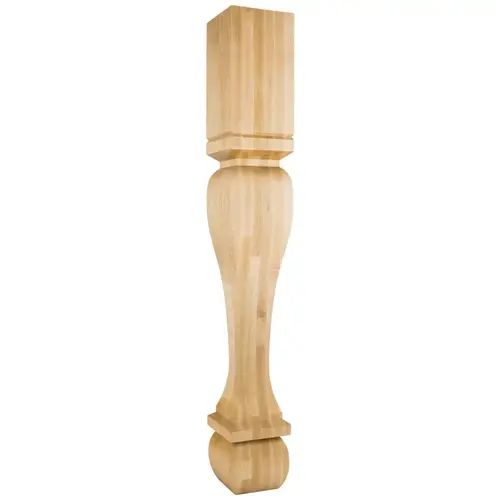 6" W x 6" D x 42" H Hard Maple Footed Square Post Unfinished 6" W x 6" D x 42" H Hard Maple Footed Square Post Unfinished