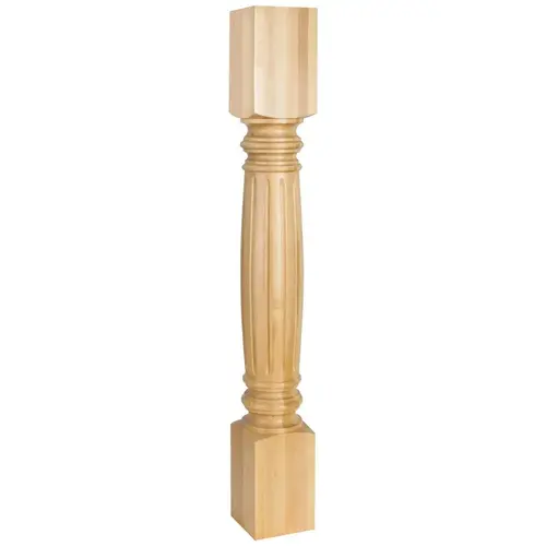 4-1/2" W x 4-1/2" D x 35-1/2" H Hard Maple Fluted Post Unfinished 4-1/2" W x 4-1/2" D x 35-1/2" H Hard Maple Fluted Post Unfinished