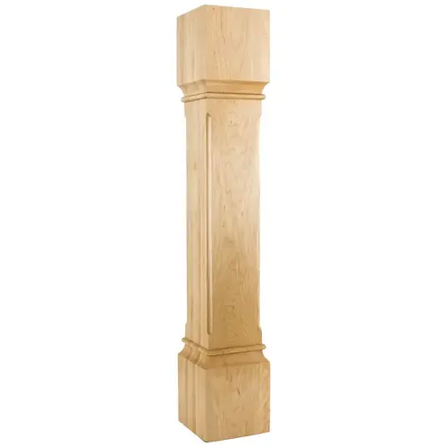 6" W x 6" D x 35-1/2" H Hard Maple Fluted Edge Post Unfinished 6" W x 6" D x 35-1/2" H Hard Maple Fluted Edge Post Unfinished