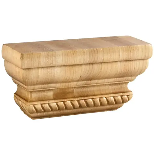 6" W x 2" D x 3" H Rubberwood Rope Pilaster Capital Unfinished 6" W x 2" D x 3" H Rubberwood Rope Pilaster Capital Unfinished
