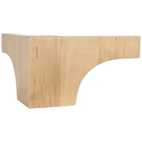 8" W x 8" D x 4-1/2" H White Birch Cove Corner Pedestal Foot Unfinished 8" W x 8" D x 4-1/2" H White Birch Cove Corner Pedestal Foot Unfinished