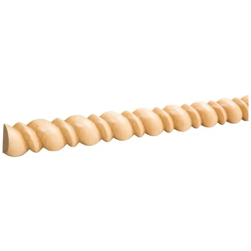 5/8" D x 1-1/2" H Poplar Beaded Half Round Rope Moulding Unfinished - 96" Length 5/8" D x 1-1/2" H Poplar Beaded Half Round Rope Moulding Unfinished - 96" Length