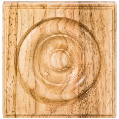 5-1/2" W x 7/8" D x 5-1/2" H Rubberwood Traditional Rosette Unfinished 5-1/2" W x 7/8" D x 5-1/2" H Rubberwood Traditional Rosette Unfinished