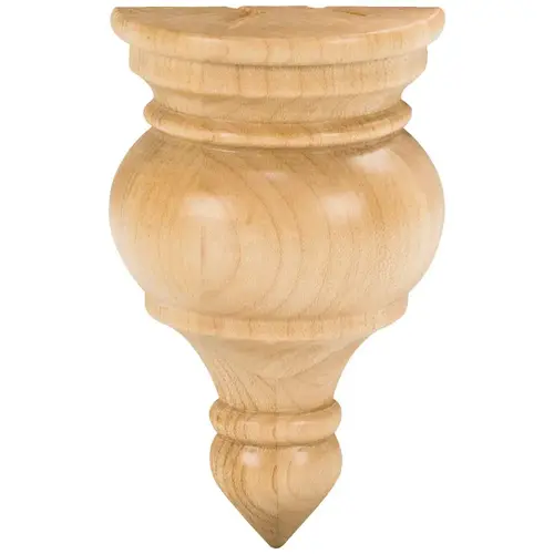 2-3/4" W x 1-3/8" D x 4-1/2" H Alder Transition Finial Unfinished 2-3/4" W x 1-3/8" D x 4-1/2" H Alder Transition Finial Unfinished