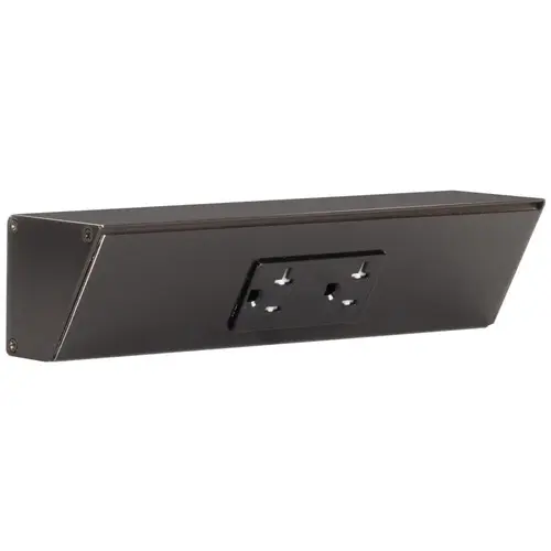 9" Duplex Receptacle Angle Power Strip, Black Finish, Black Receptacles 9" Duplex Receptacle Angle Power Strip, Black Finish, Black Receptacles
