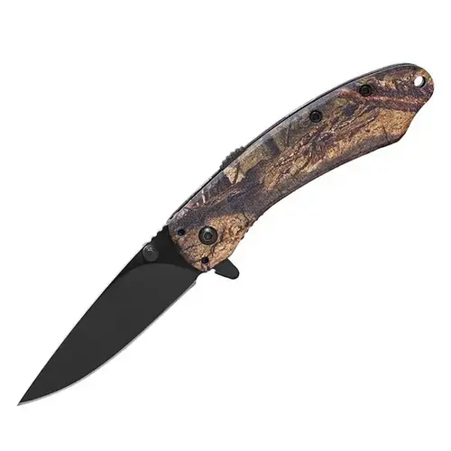 American Buffalo Elite Folding Assisted Opener Ember Knife - Mossy Oak