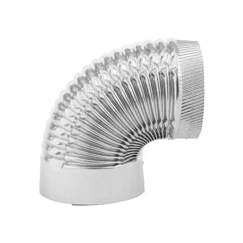 Galvanized Corrugated Stove / Furnace 90-Degree Elbow - 6" x 28 ga