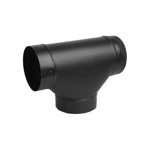 Assembled Stove Pipe Tee - Black 6 x 6 x 6 Assembled Stove Pipe Tee - Black 6 x 6 x 6