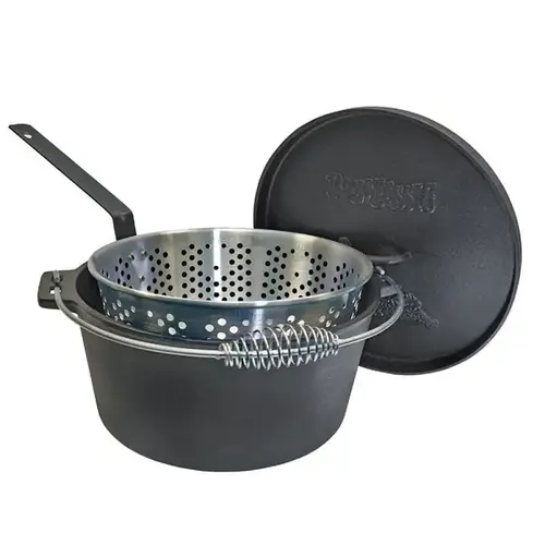 Cast Iron Dutch Oven with Fry Basket 14 Qt