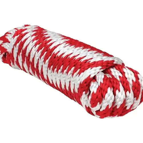 5/8" x 200 ft Red & White Derby Rope