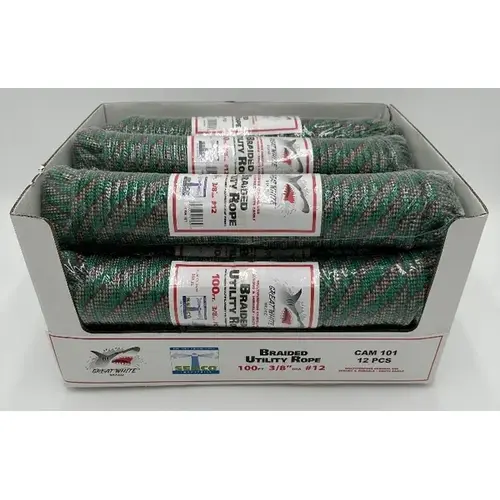 3/8"X100 ft CAMO ROPE HANKS CAM 101 12/HANKS 3/8"X100 ft CAMO ROPE HANKS CAM 101 12/HANKS