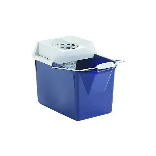 FG619400 STL Pail and Mop Strainer Combination, 15 qt Capacity, Pails and Funnel, HDPE Bucket Steel Gray