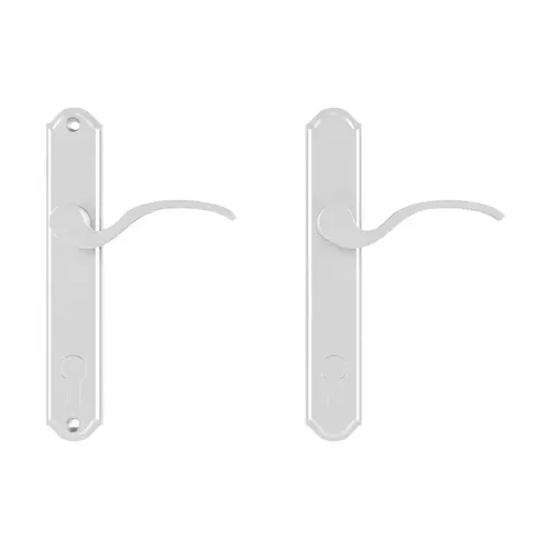 Munchen Handle Set 1-3/4 Thick Active Door With Key Cylinder Pure White Finish